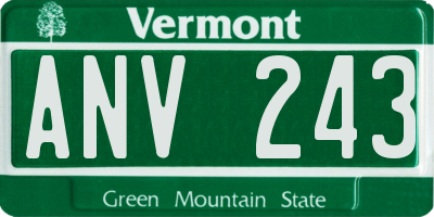 VT license plate ANV243