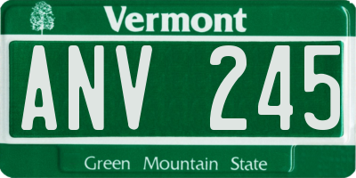 VT license plate ANV245