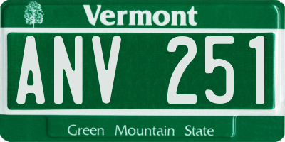 VT license plate ANV251