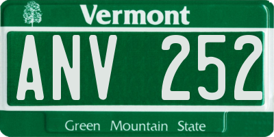 VT license plate ANV252