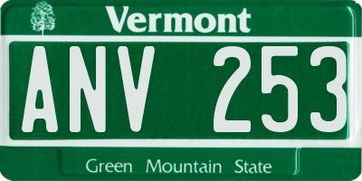 VT license plate ANV253