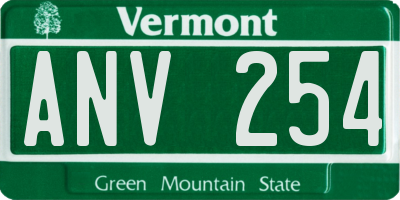 VT license plate ANV254