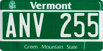 VT license plate ANV255