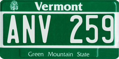 VT license plate ANV259