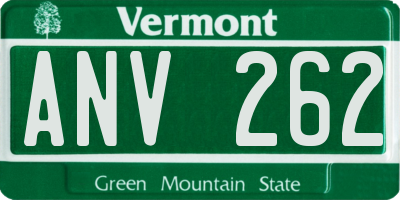 VT license plate ANV262