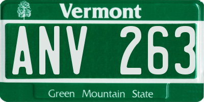 VT license plate ANV263