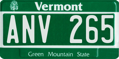 VT license plate ANV265