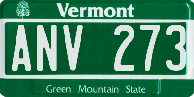 VT license plate ANV273