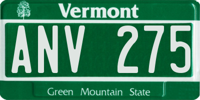 VT license plate ANV275