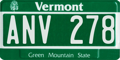 VT license plate ANV278
