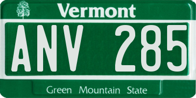 VT license plate ANV285