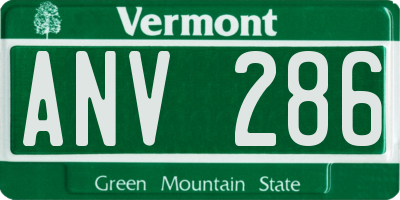 VT license plate ANV286