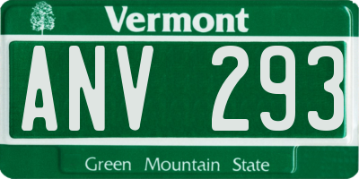 VT license plate ANV293
