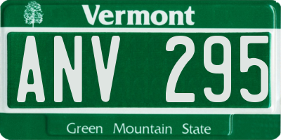 VT license plate ANV295