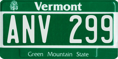 VT license plate ANV299