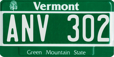 VT license plate ANV302