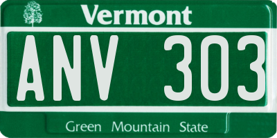 VT license plate ANV303