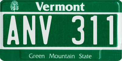 VT license plate ANV311