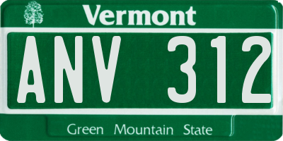 VT license plate ANV312
