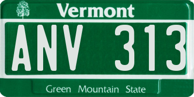 VT license plate ANV313