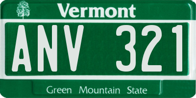 VT license plate ANV321