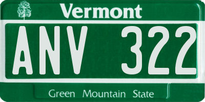 VT license plate ANV322