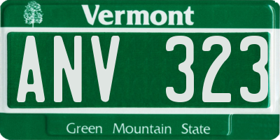 VT license plate ANV323