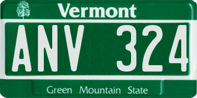VT license plate ANV324