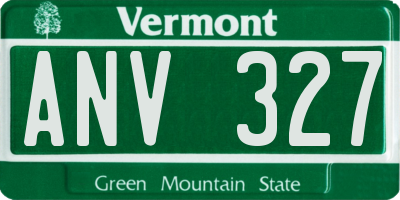VT license plate ANV327
