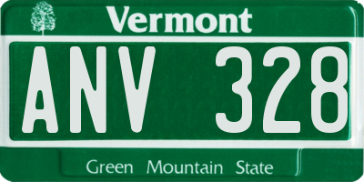 VT license plate ANV328