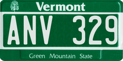 VT license plate ANV329