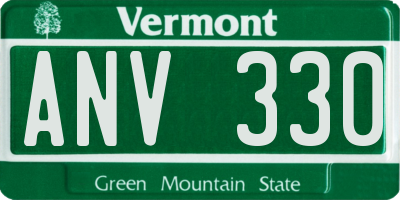 VT license plate ANV330