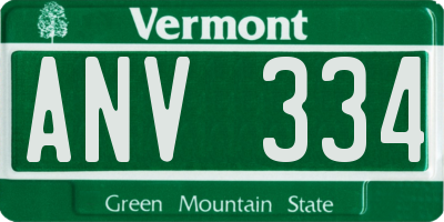 VT license plate ANV334