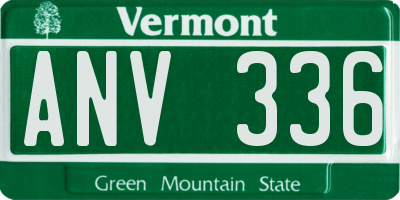 VT license plate ANV336