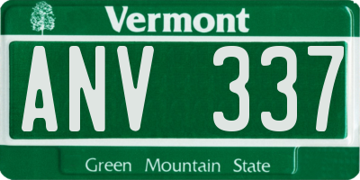 VT license plate ANV337