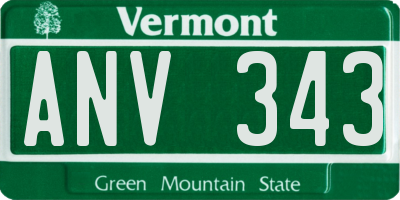 VT license plate ANV343