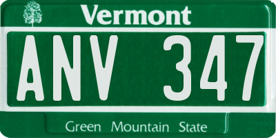 VT license plate ANV347