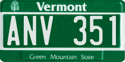 VT license plate ANV351