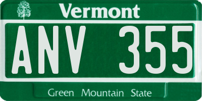 VT license plate ANV355