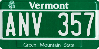 VT license plate ANV357
