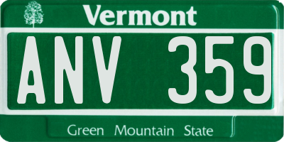 VT license plate ANV359