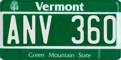 VT license plate ANV360