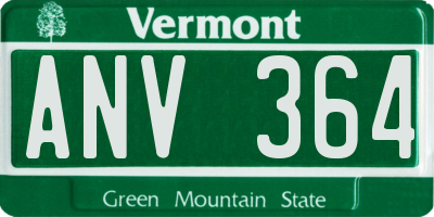 VT license plate ANV364