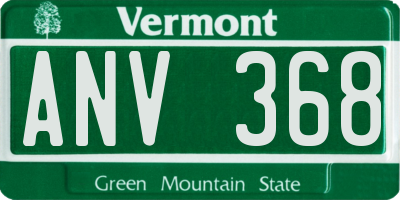 VT license plate ANV368