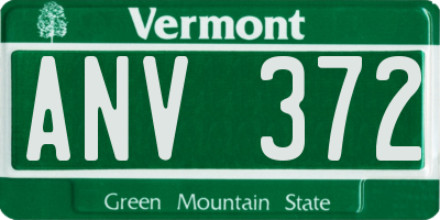 VT license plate ANV372