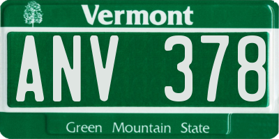 VT license plate ANV378