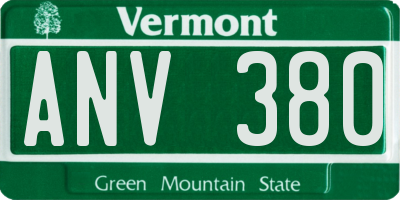 VT license plate ANV380