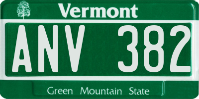 VT license plate ANV382
