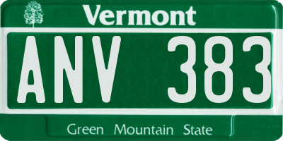 VT license plate ANV383