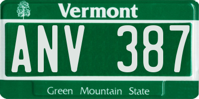 VT license plate ANV387